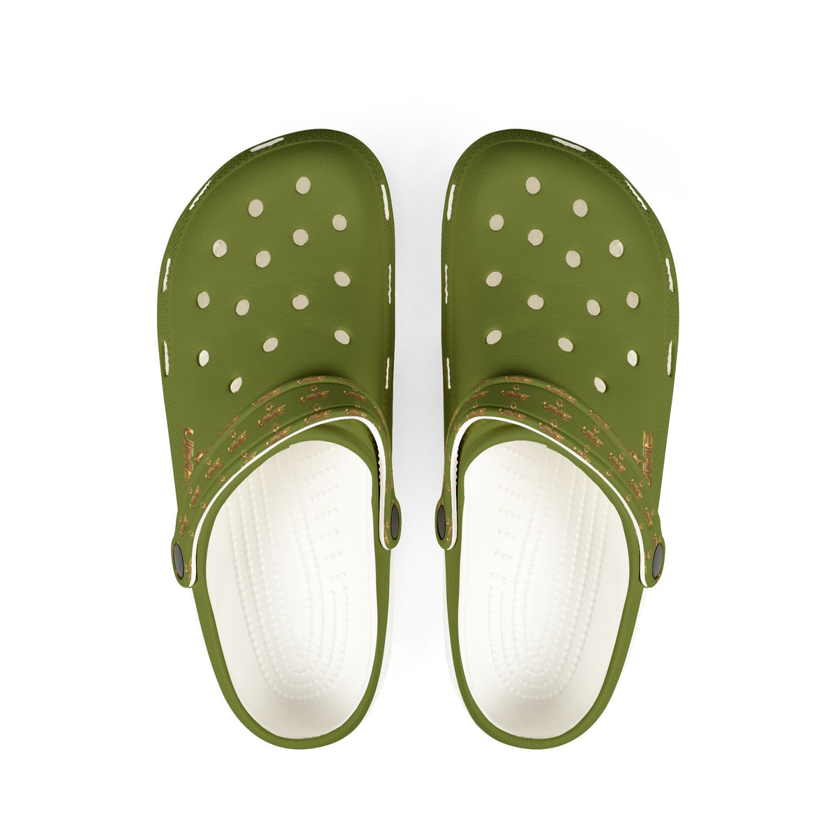 Olive All-Over Print EVA Foam Clogs — Slip-On Shoes