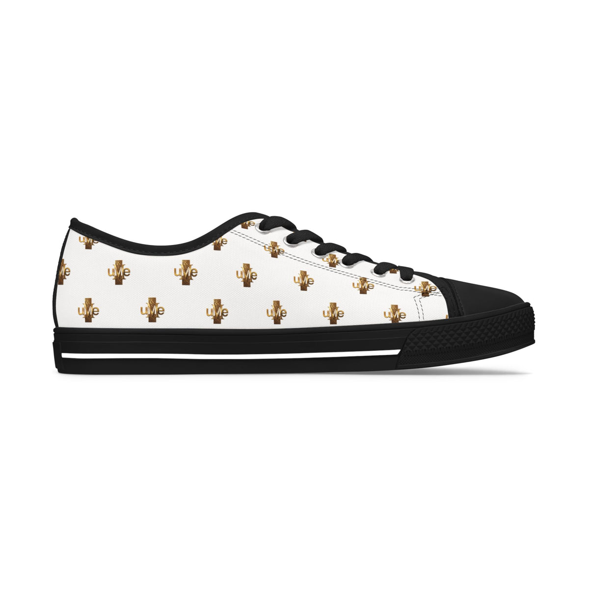 Women’s Low-Top Sneakers — White All-Over Print