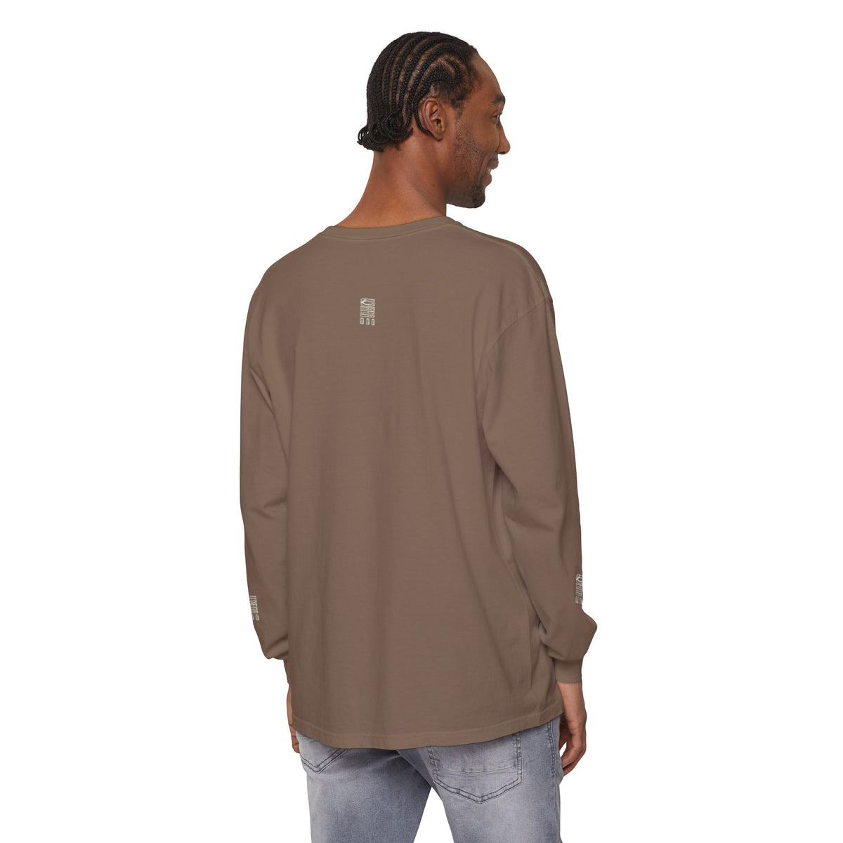 Garment-Dyed Long-Sleeve T-Shirt — Multi-Color Minimal Graphic