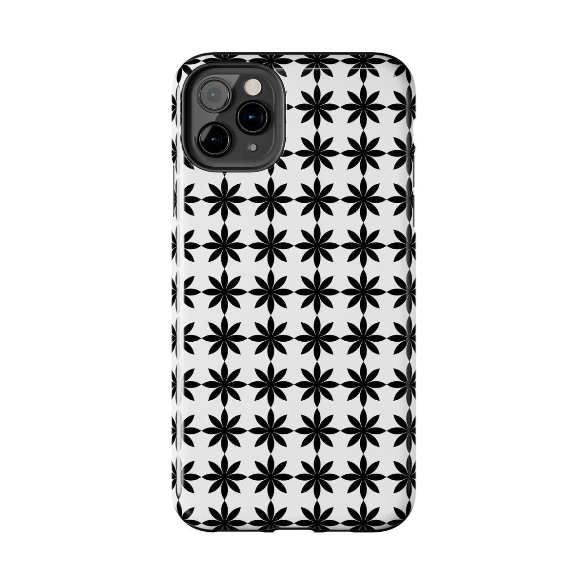 Tough Phone Case — Black & White Geometric Star Pattern