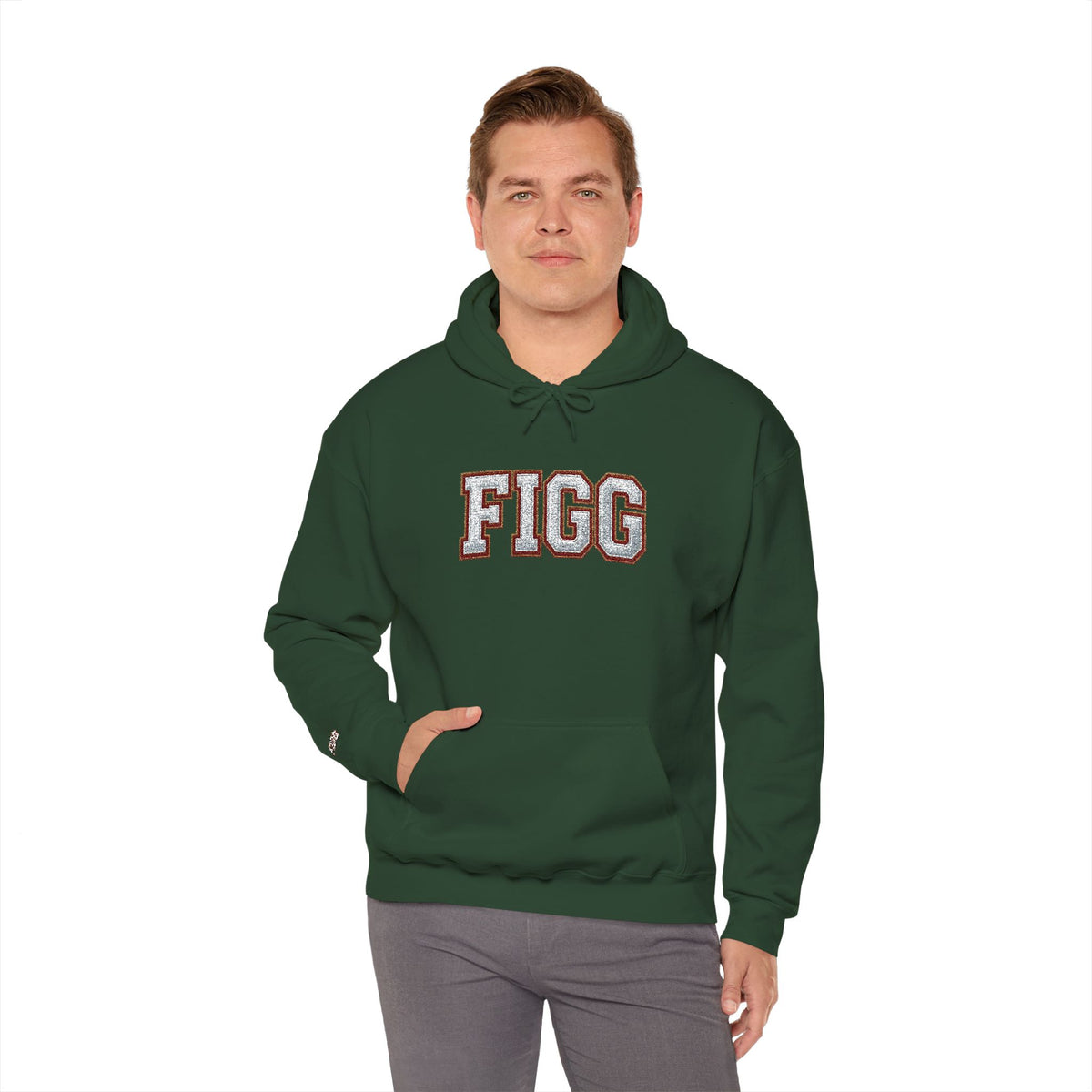 FFiGG Embroidered Varsity Hoodie — White, Black, Grey & More Colors