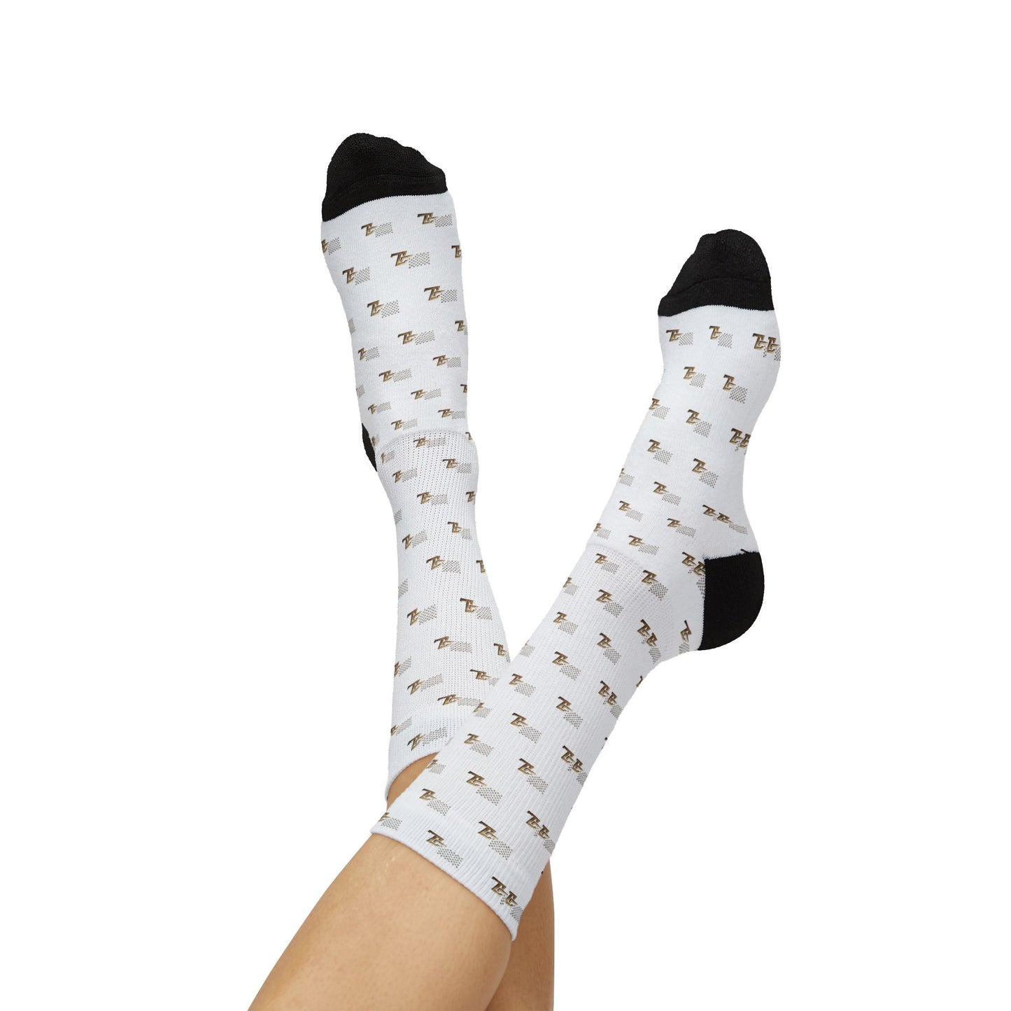 Sublimation Socks - Neutral Mini Floral Pattern Crew Socks