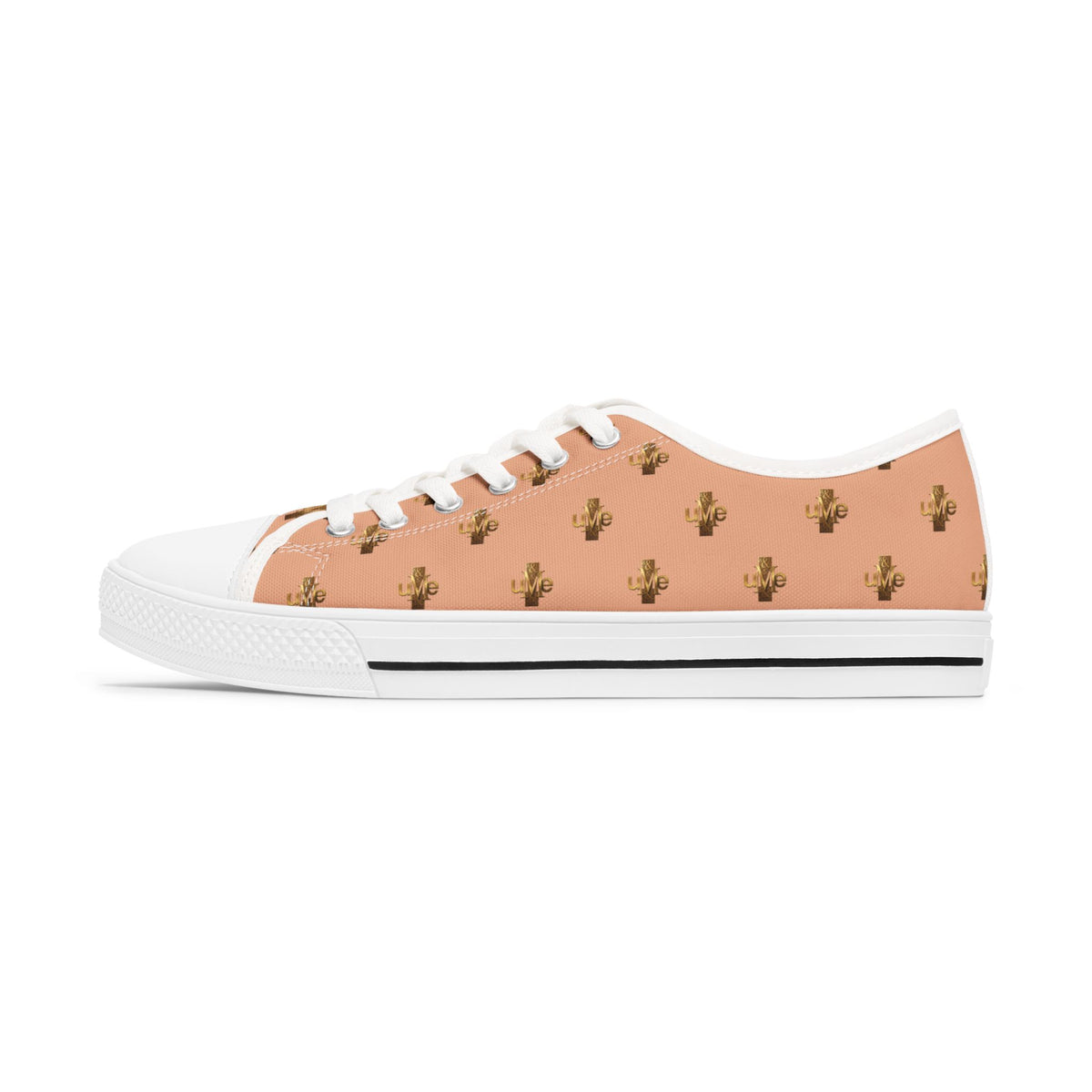 Women’s Low-Top Sneakers — Light Peach All-Over Print