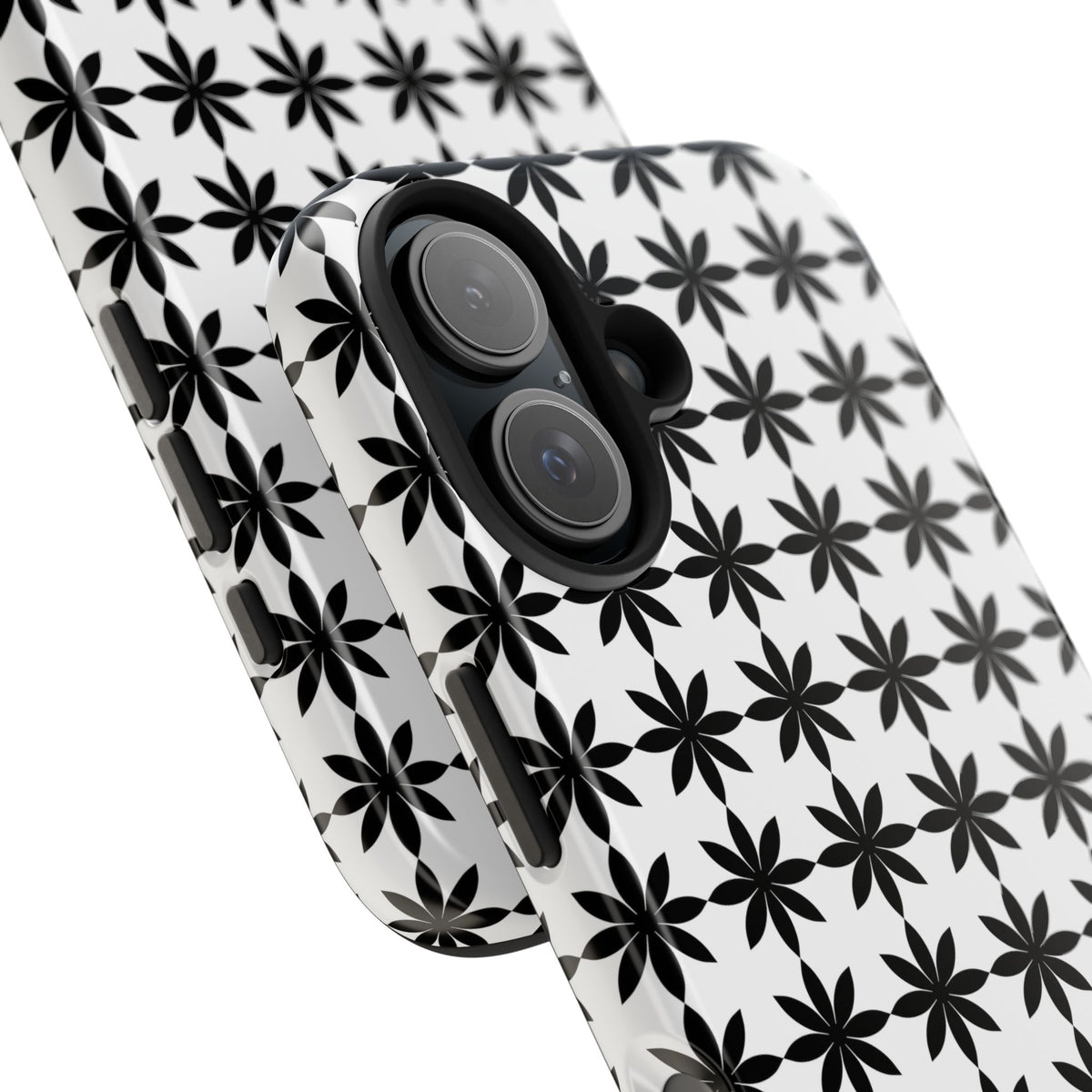 Tough Phone Case — Black & White Geometric Star Pattern