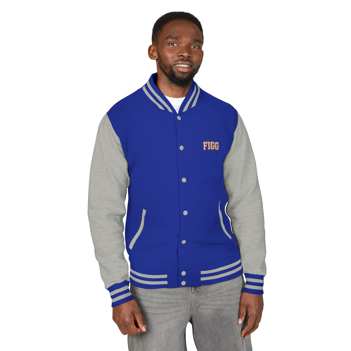 FIGG Letterman Jacket — Burgundy, Black, Navy & Bright Colors