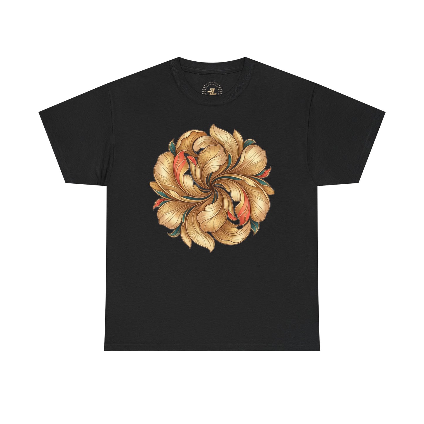 Floral Swirl Tee — Golden Petal Graphic T-Shirt