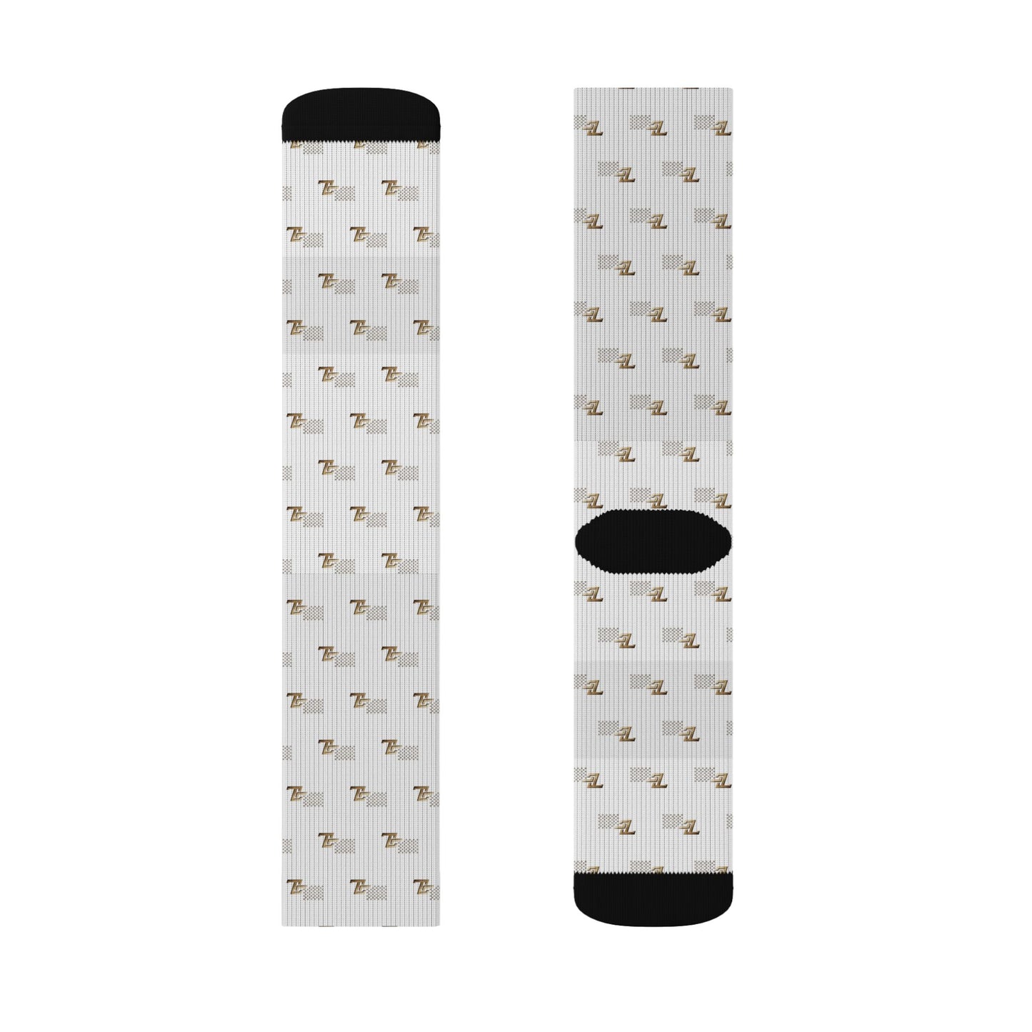 Sublimation Socks - Neutral Mini Floral Pattern Crew Socks