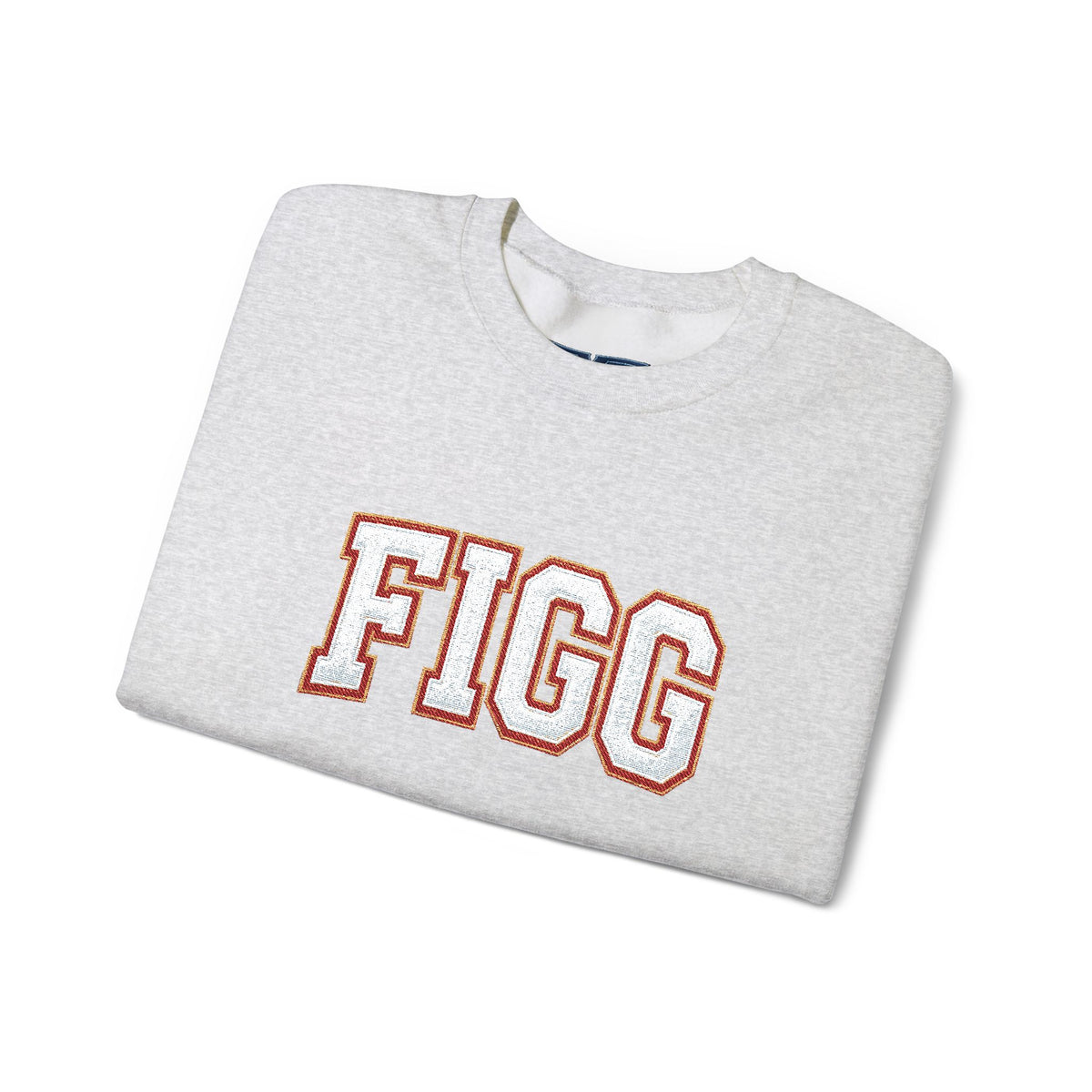 FFiGG Embroidered Collegiate Crewneck — Sport Grey, Black & More Colors