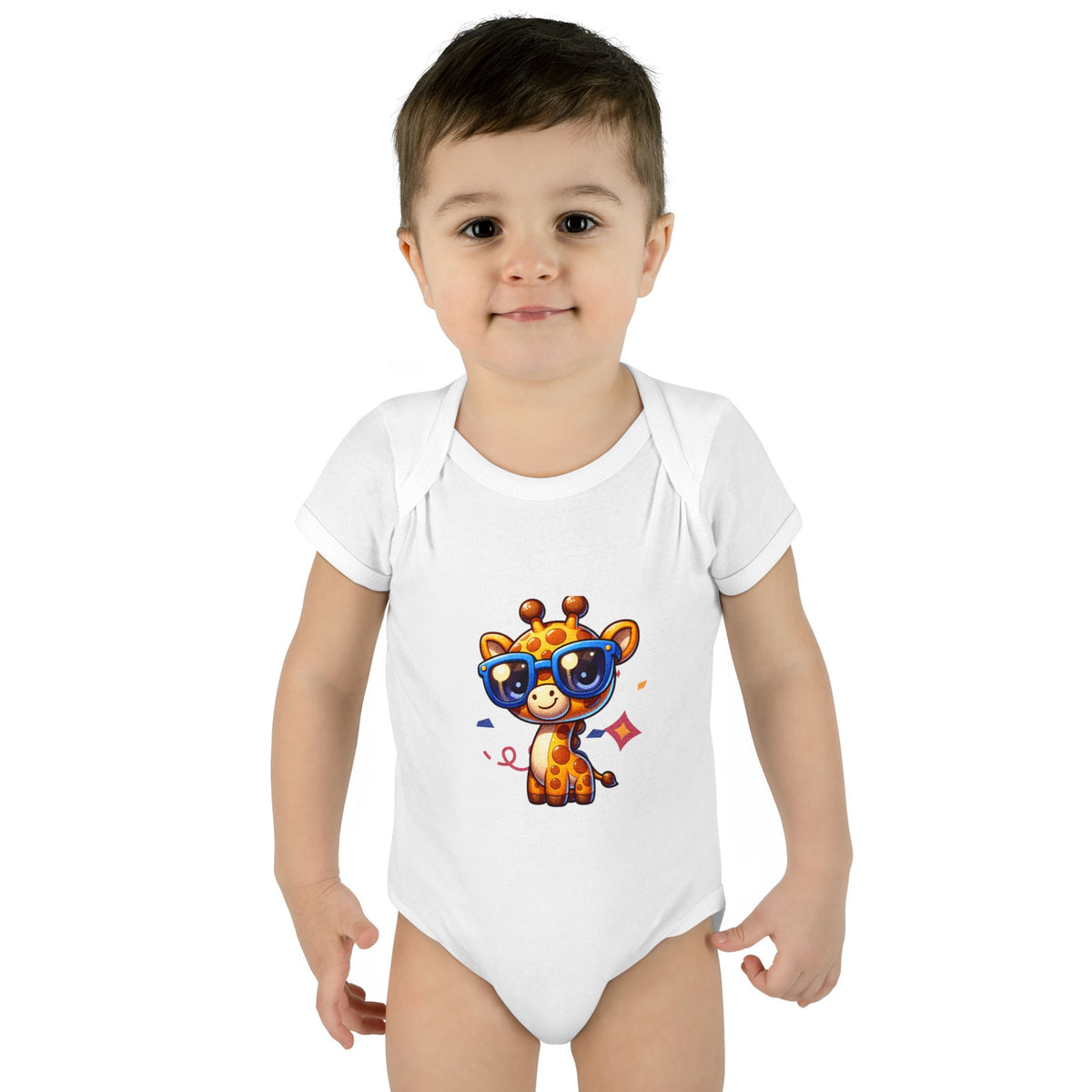 Giraffe Sunglasses Baby Bodysuit — Cute Infant Onesie