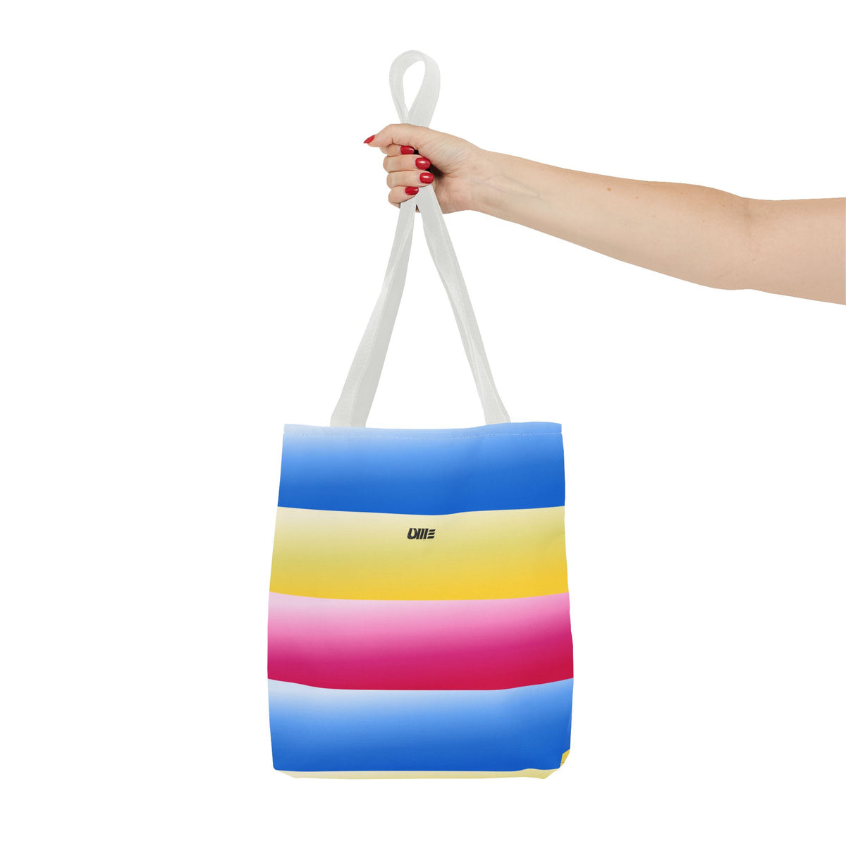 Colorful Pride Stripes Tote Bag – Pastel Blue, Yellow & Pink AOP