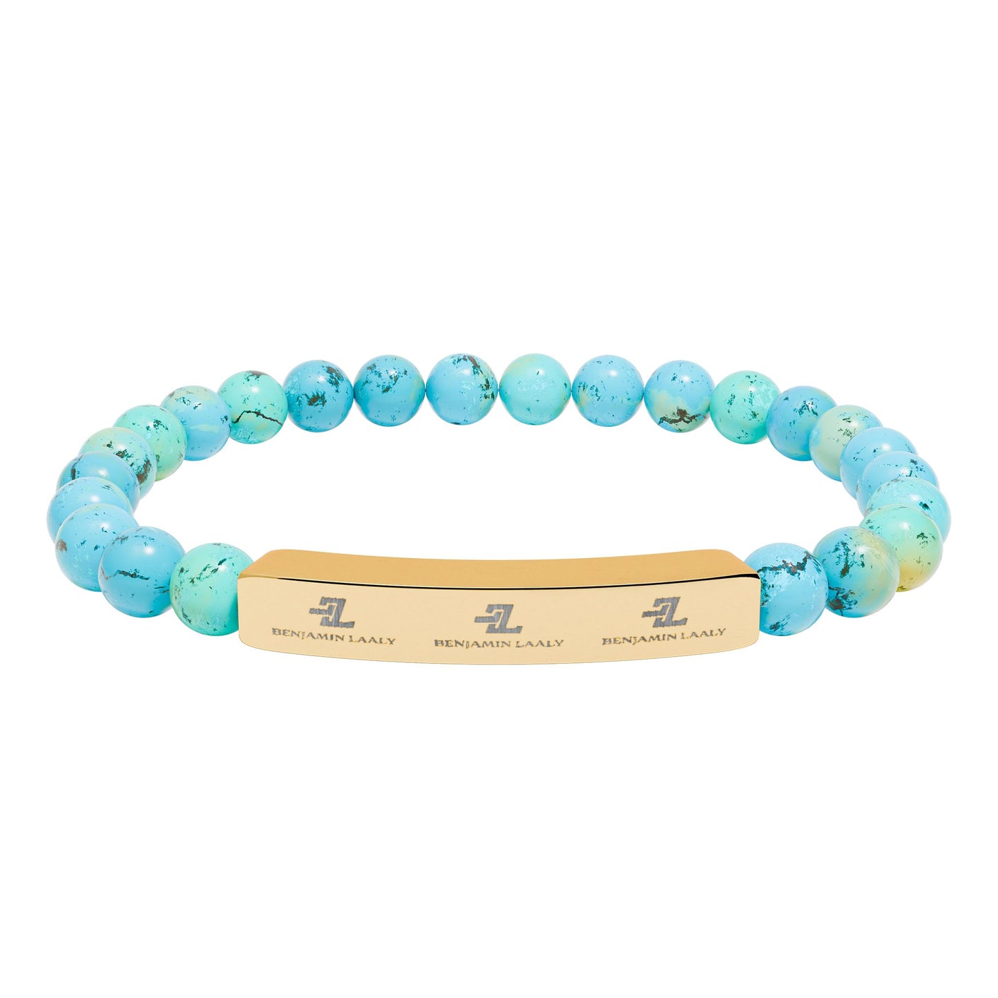 Natural Stone Stretch Bar Bracelet (Engraving)