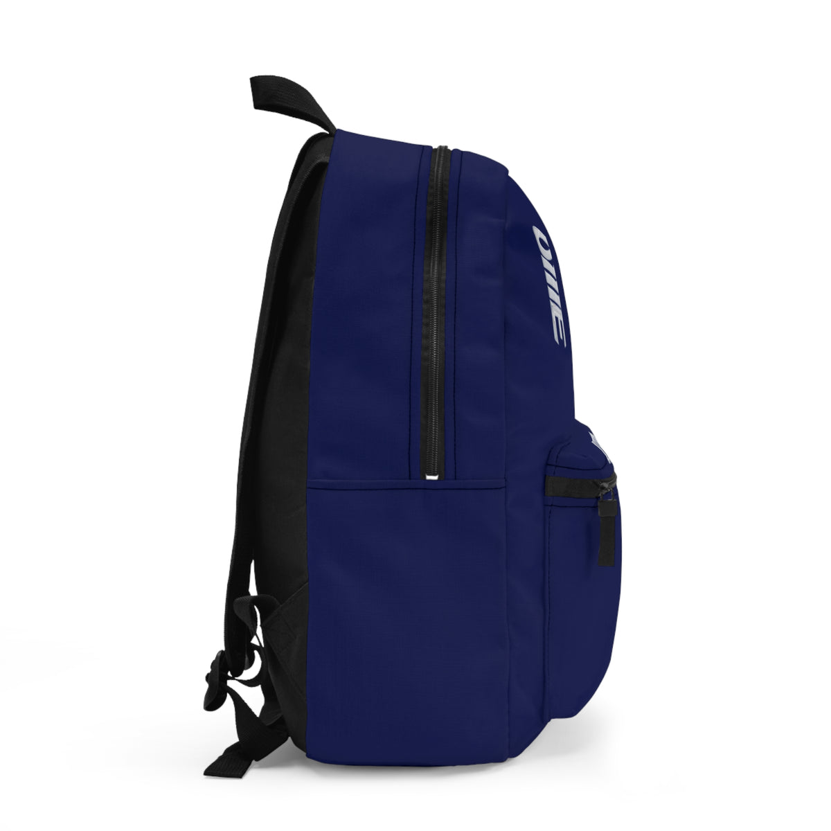 Navy UME Logo Backpack — Minimal Vertical Logo Daypack