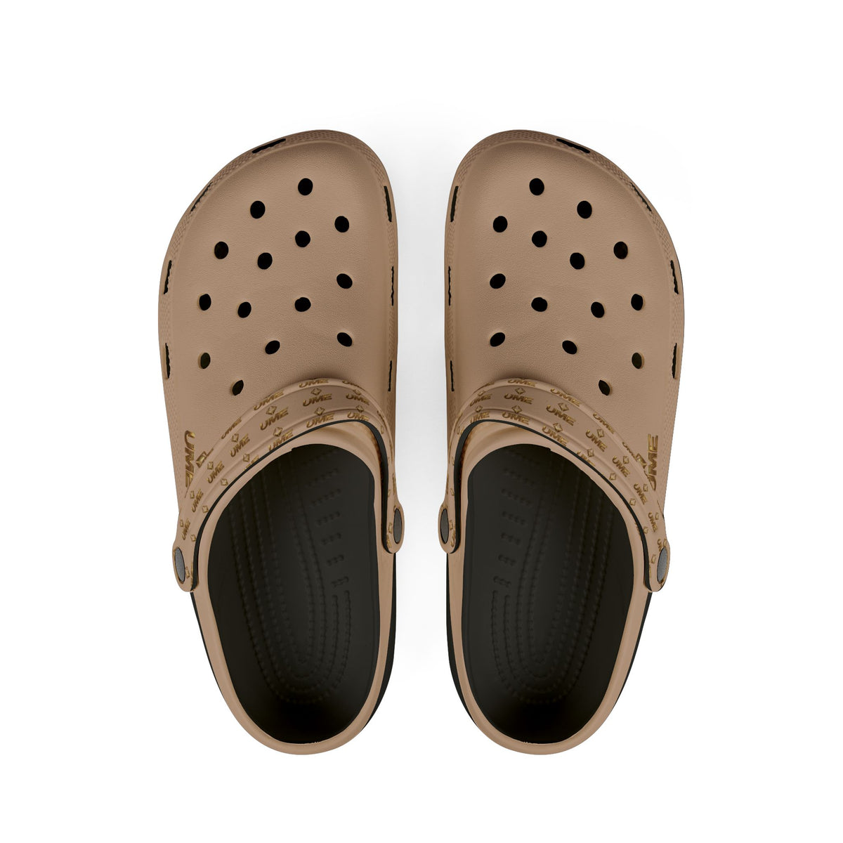 Light Beige EVA Foam Clogs — UME Logo Strap Slip-Ons