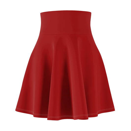 Red High-Waist Skater Skirt — Women's Flared A-Line Mini