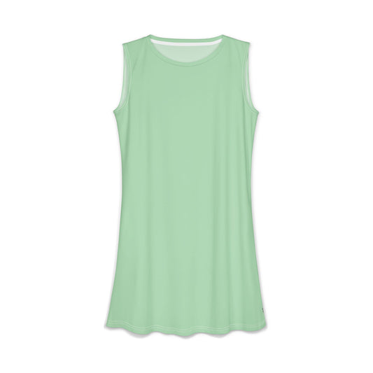 Mint Green Sleeveless A-Line Dress — Women's Casual Summer Dress