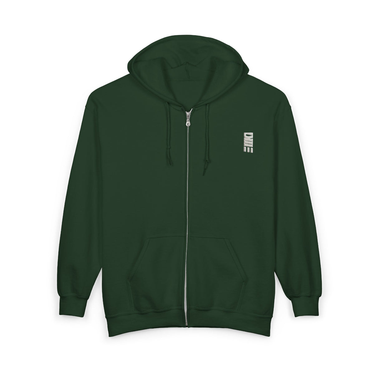 Full-Zip Midweight Hoodie — Multi-Color Minimal Graphic