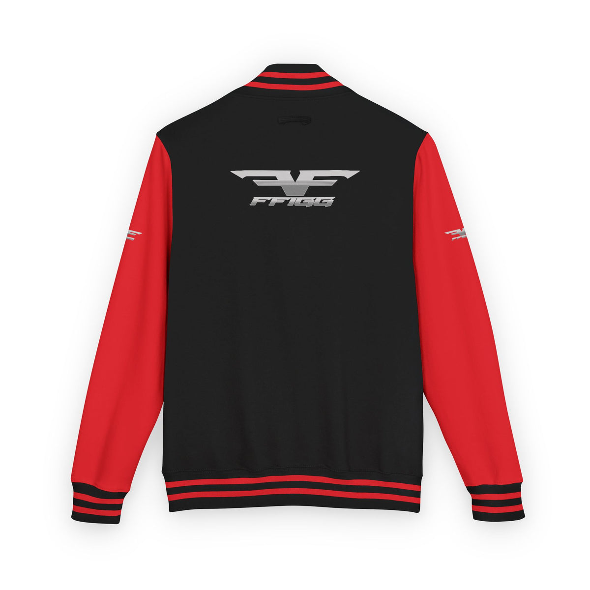 Black and White Varsity Jacket with Winged Logo