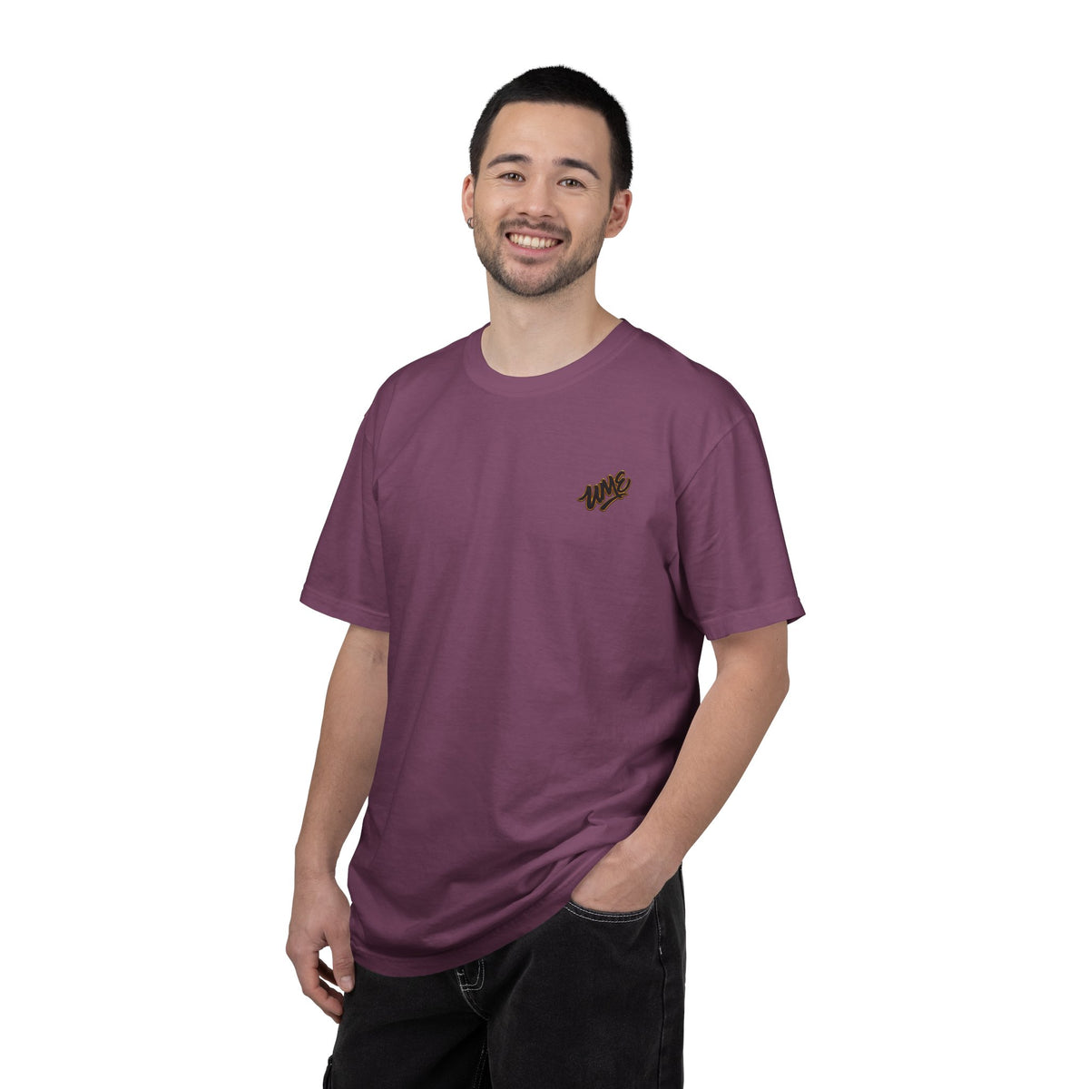 Garment-Dyed Heavyweight Tee — UME Black Logo Front & Back