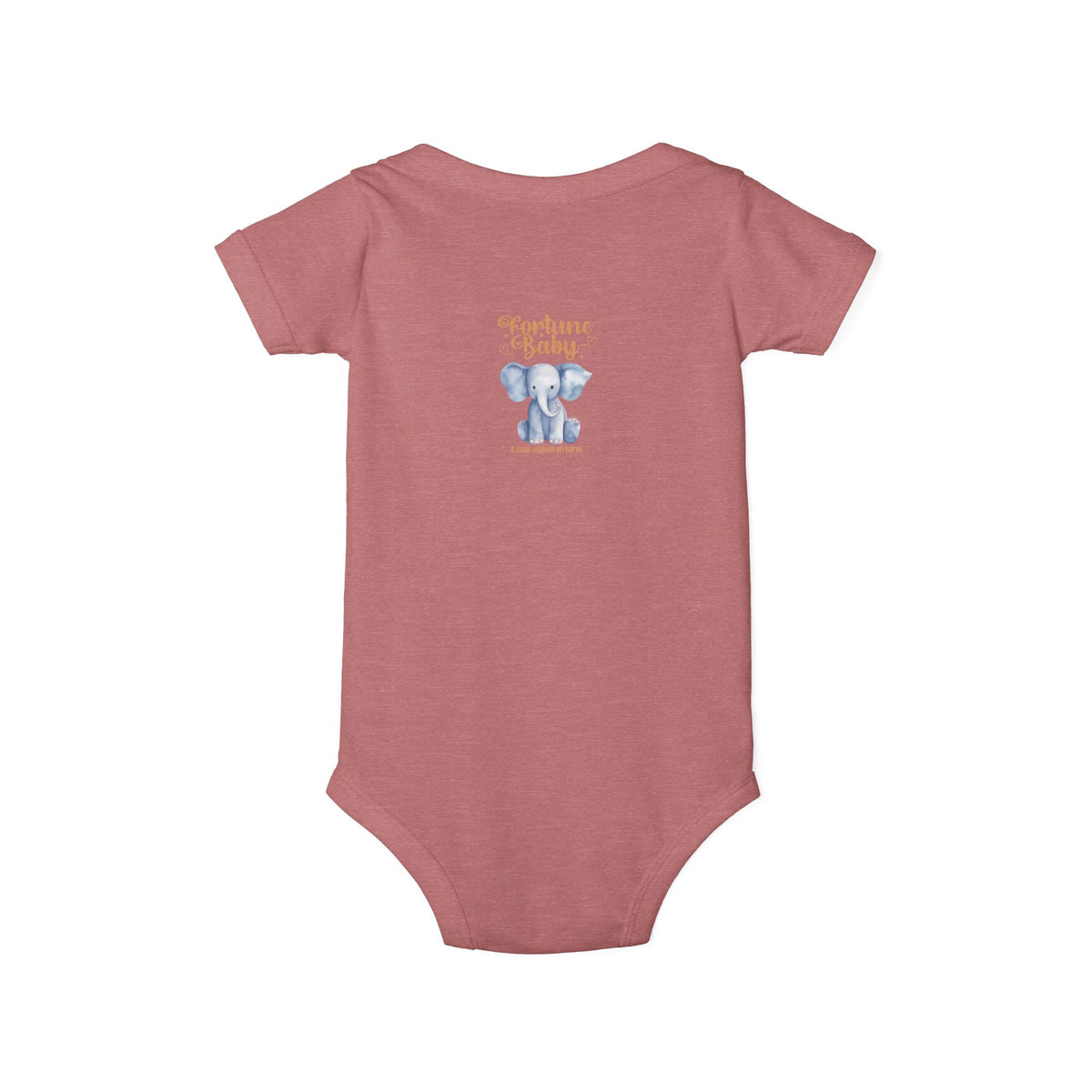 Fortune Baby Elephant Infant Onesie — Cute Blue Elephant Baby Bodysuit