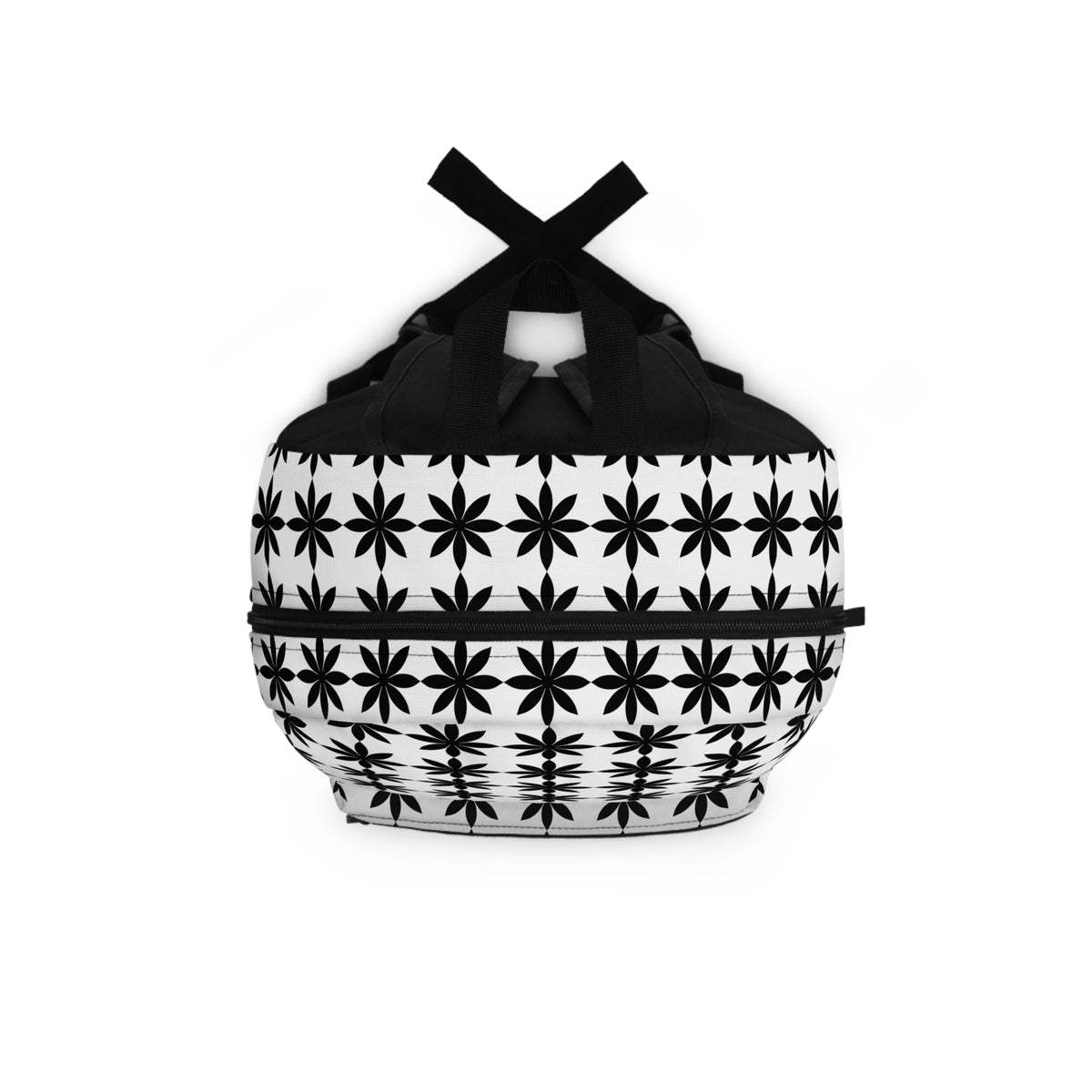 Monochrome Starburst Pattern Backpack — Black & White Geometric School Bag