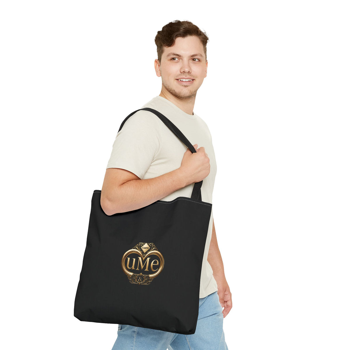 Gold Emblem Tote Bag — Black UME Crest Print