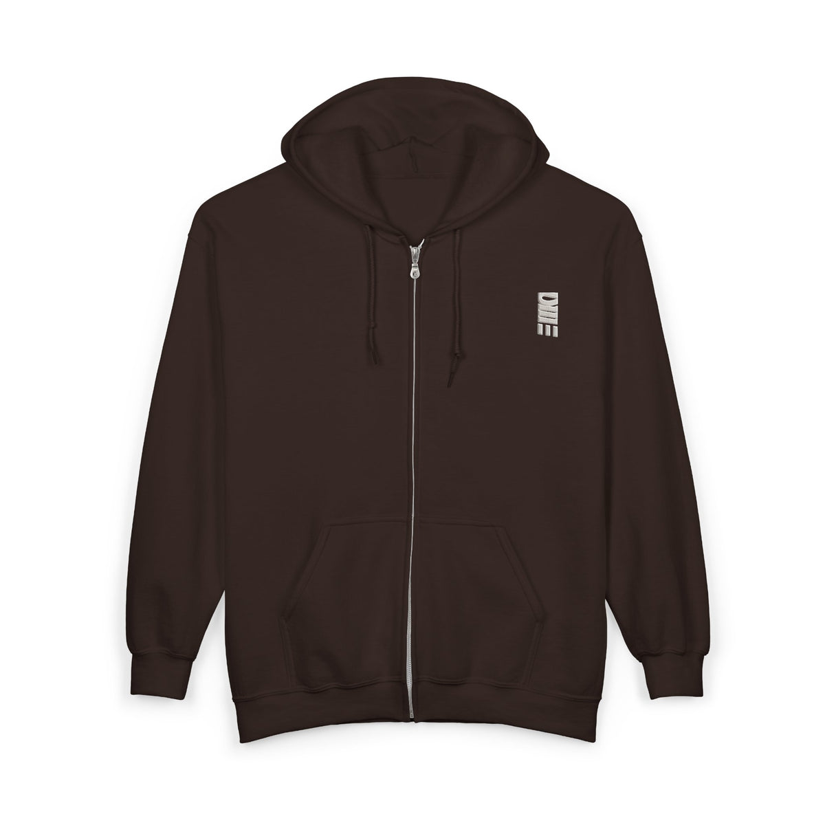 Full-Zip Midweight Hoodie — Multi-Color Minimal Graphic