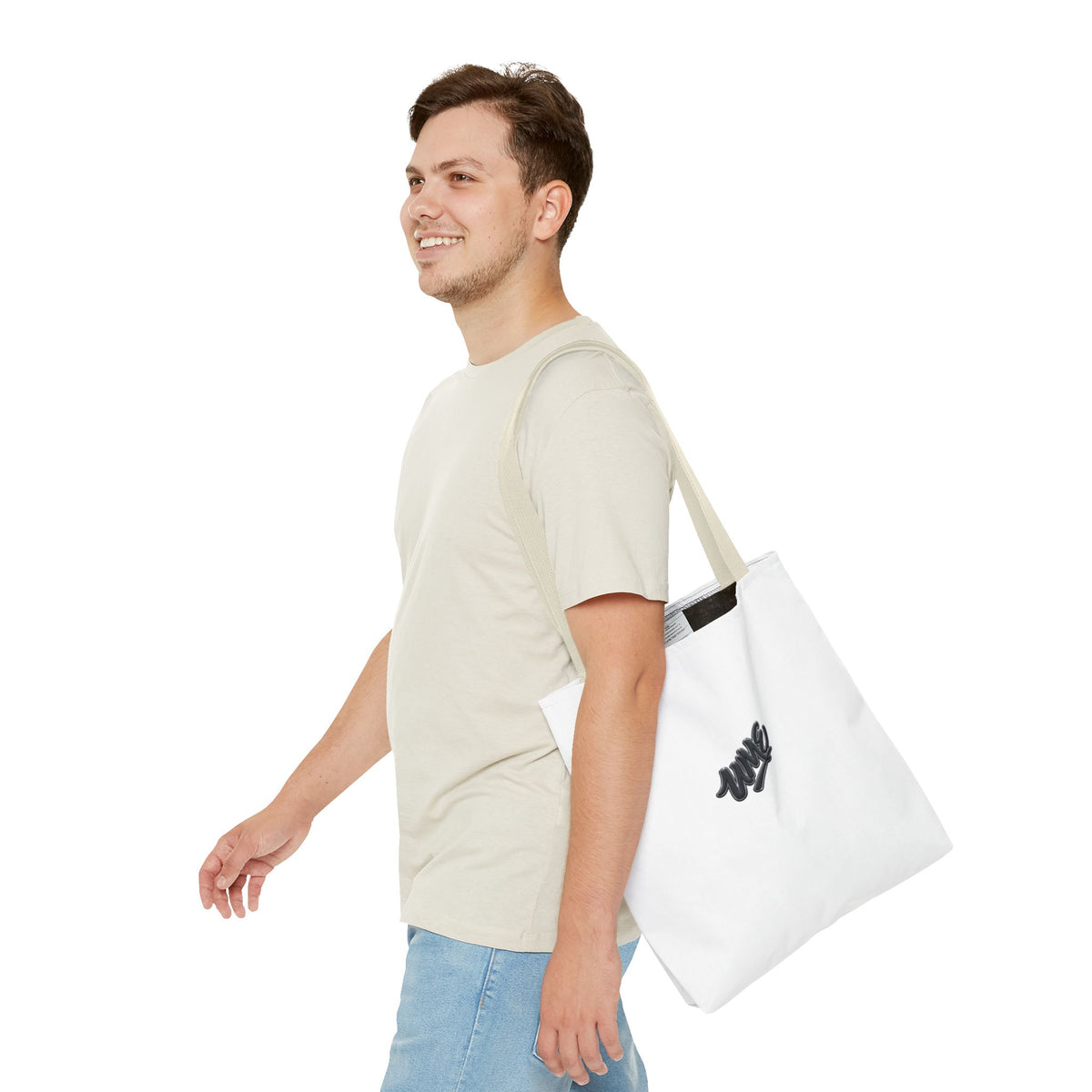 Tote Bag — White UME Black Logo Streetwear Carryall