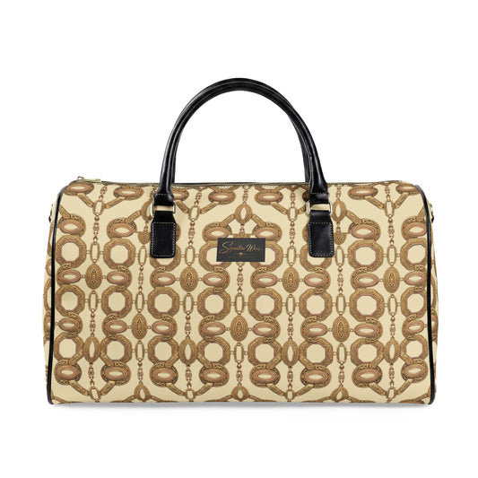 Chain Link Duffle Bag – Champagne | Faux Leather Travel Bag