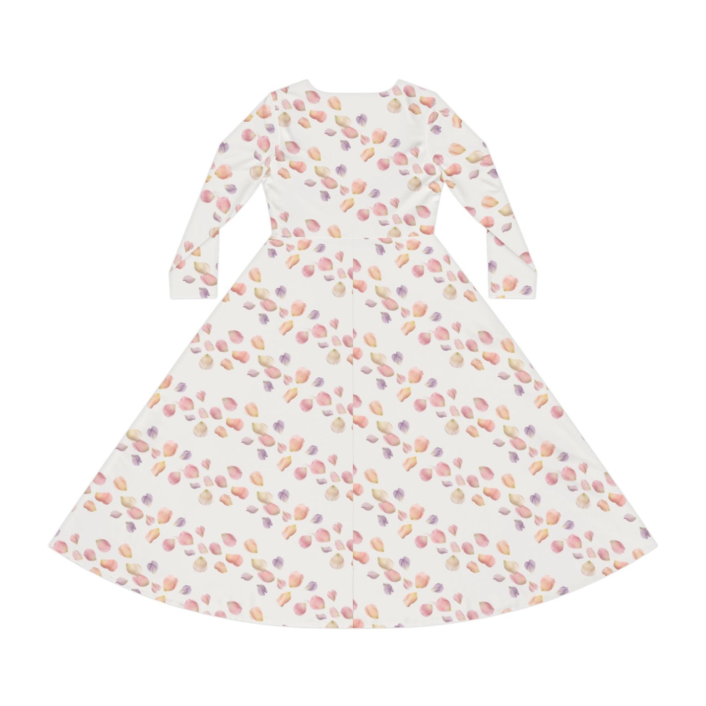 Floral Petal Long Sleeve Dance Dress – Pastel All-Over Print