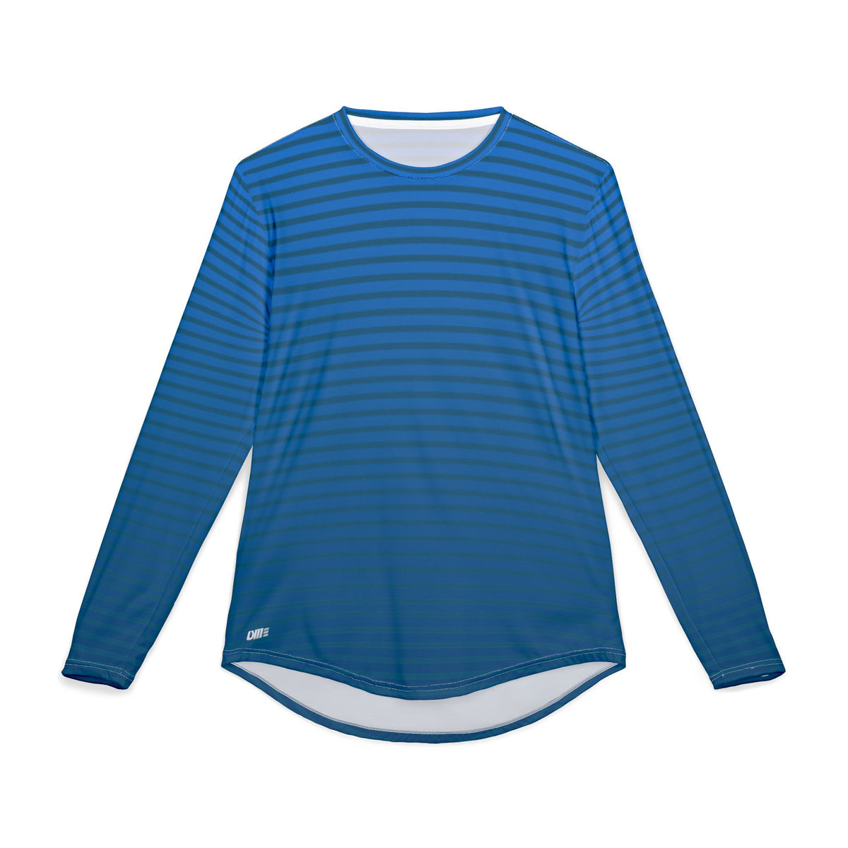 Men's UV Sun Protection Long Sleeve Shirt — Blue Striped Performance Top