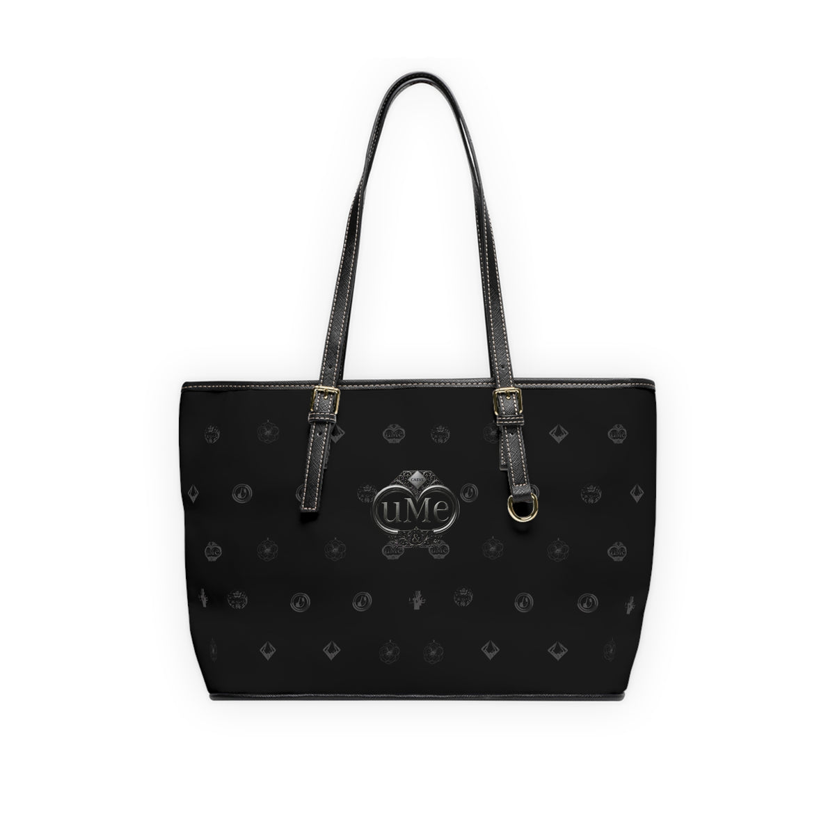 PU Leather Shoulder Bag — Classic Black UME Monogram Tote
