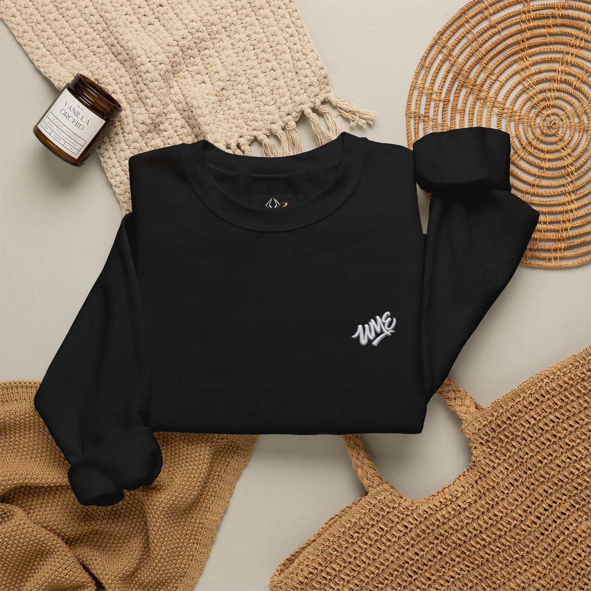 Crewneck Sweatshirt — UME White Logo All-Over Print