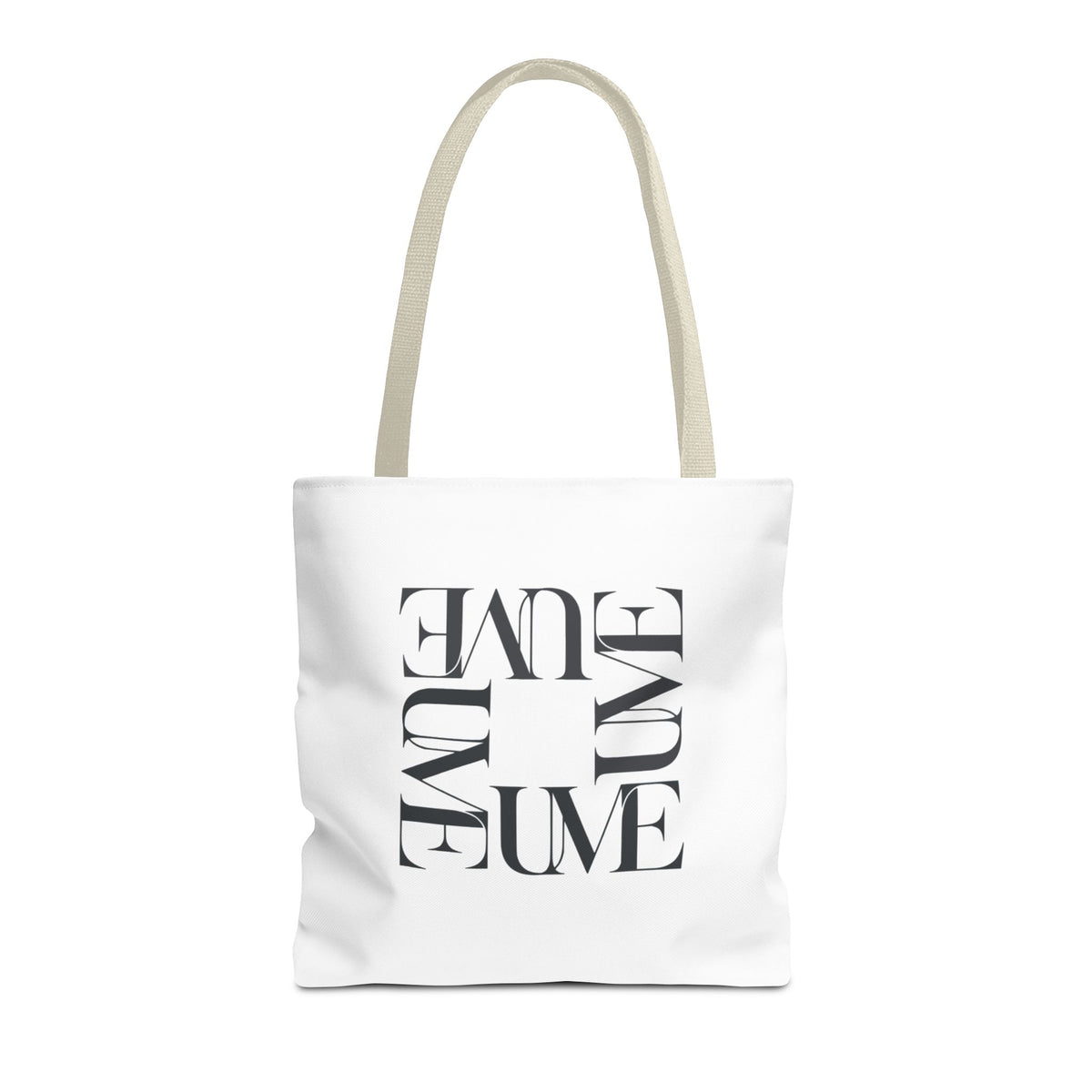 UME Square Typography Tote Bag — White