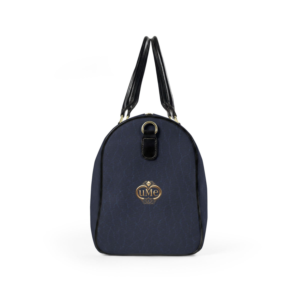 Navy UME Gold Crest Travel Duffel — PU Faux Leather