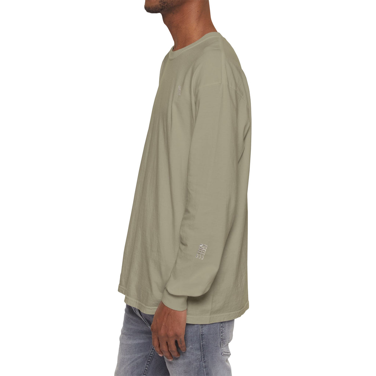 Garment-Dyed Long-Sleeve T-Shirt — Multi-Color Minimal Graphic