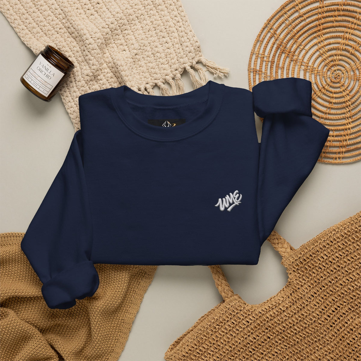 Crewneck Sweatshirt — UME White Logo All-Over Print