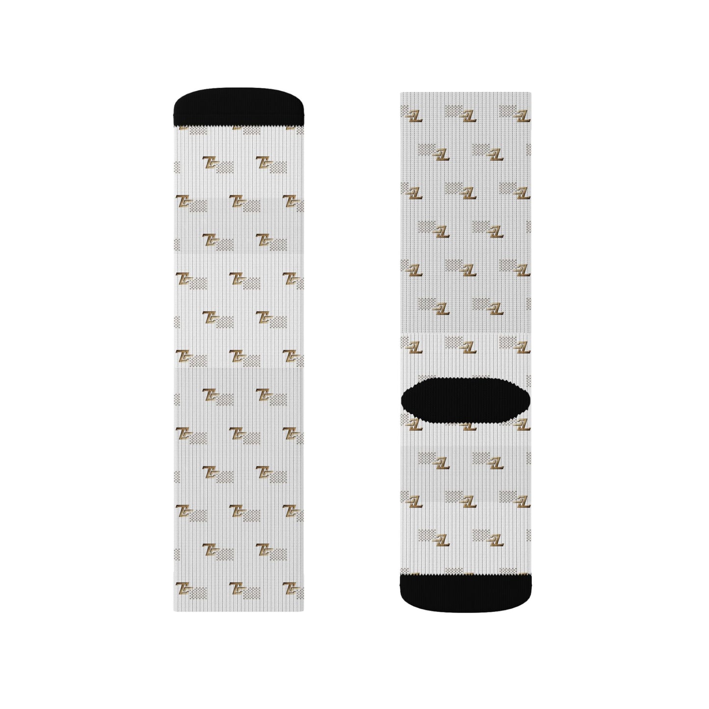 Sublimation Socks - Neutral Mini Floral Pattern Crew Socks