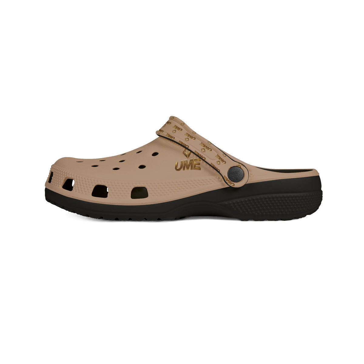 Light Beige EVA Foam Clogs — UME Logo Strap Slip-Ons
