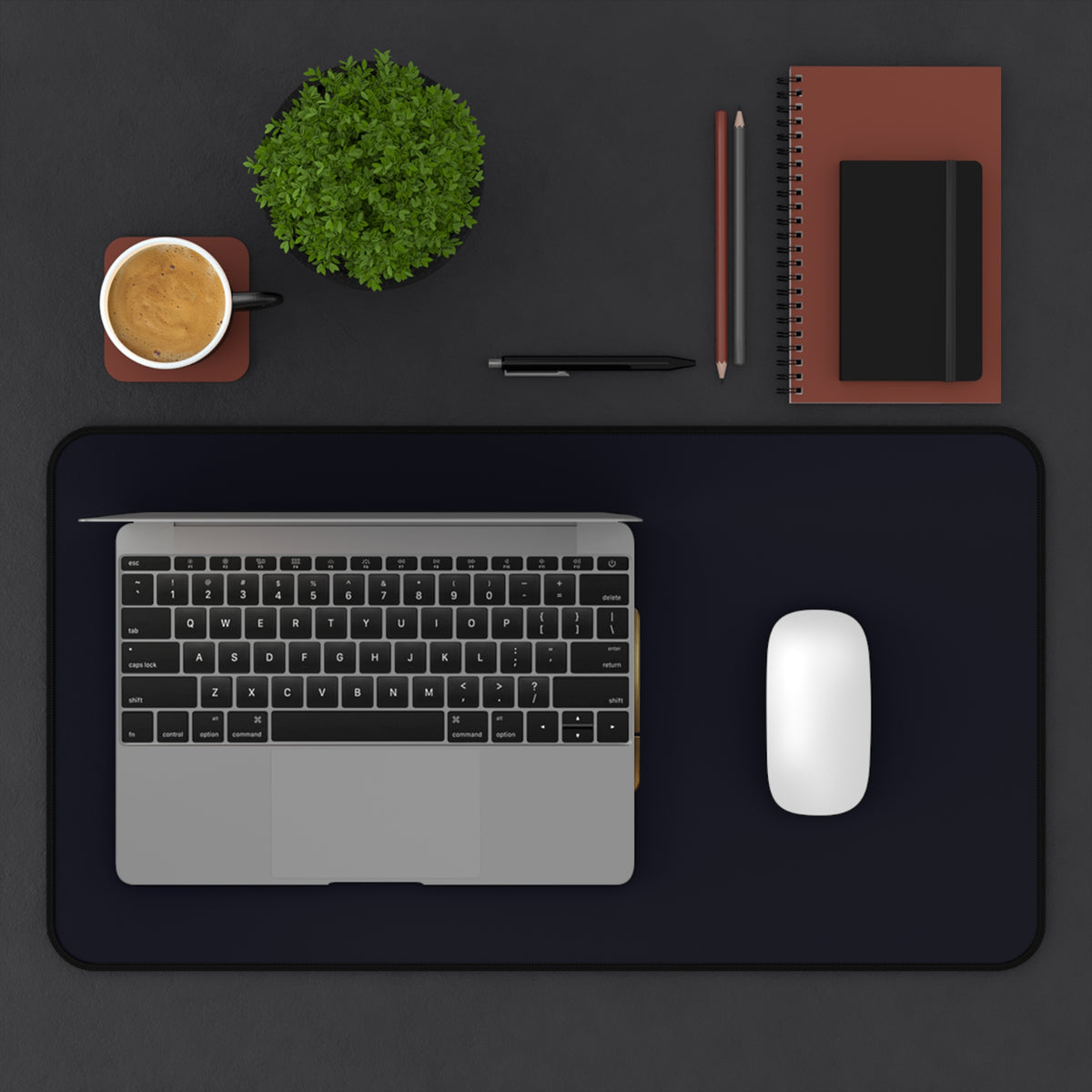 Black Desk Mat with Gold 'uMe' Logo — Luxury Office Mouse Pad