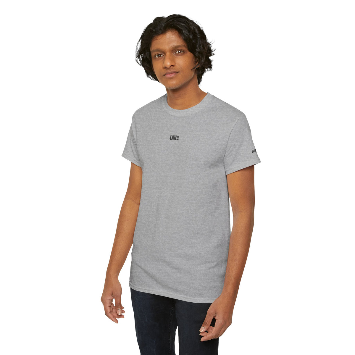 Minimalist Micro Logo Tee - White Cotton Casual Shirt