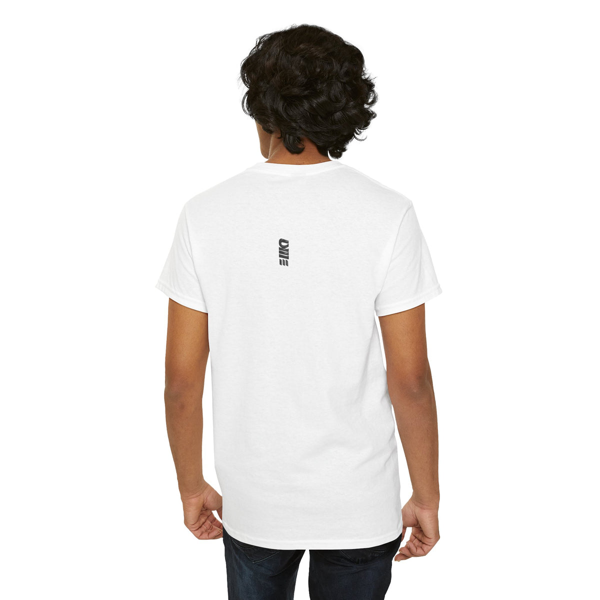 Minimalist Micro Logo Tee - White Cotton Casual Shirt