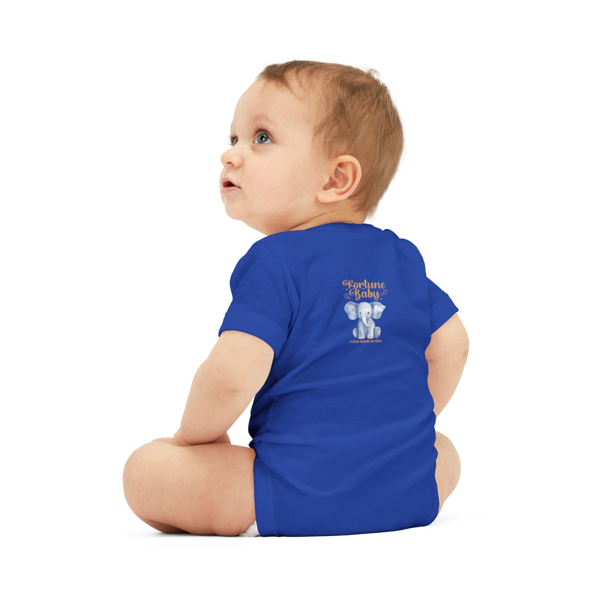 Fortune Baby Elephant Infant Onesie — Cute Blue Elephant Baby Bodysuit