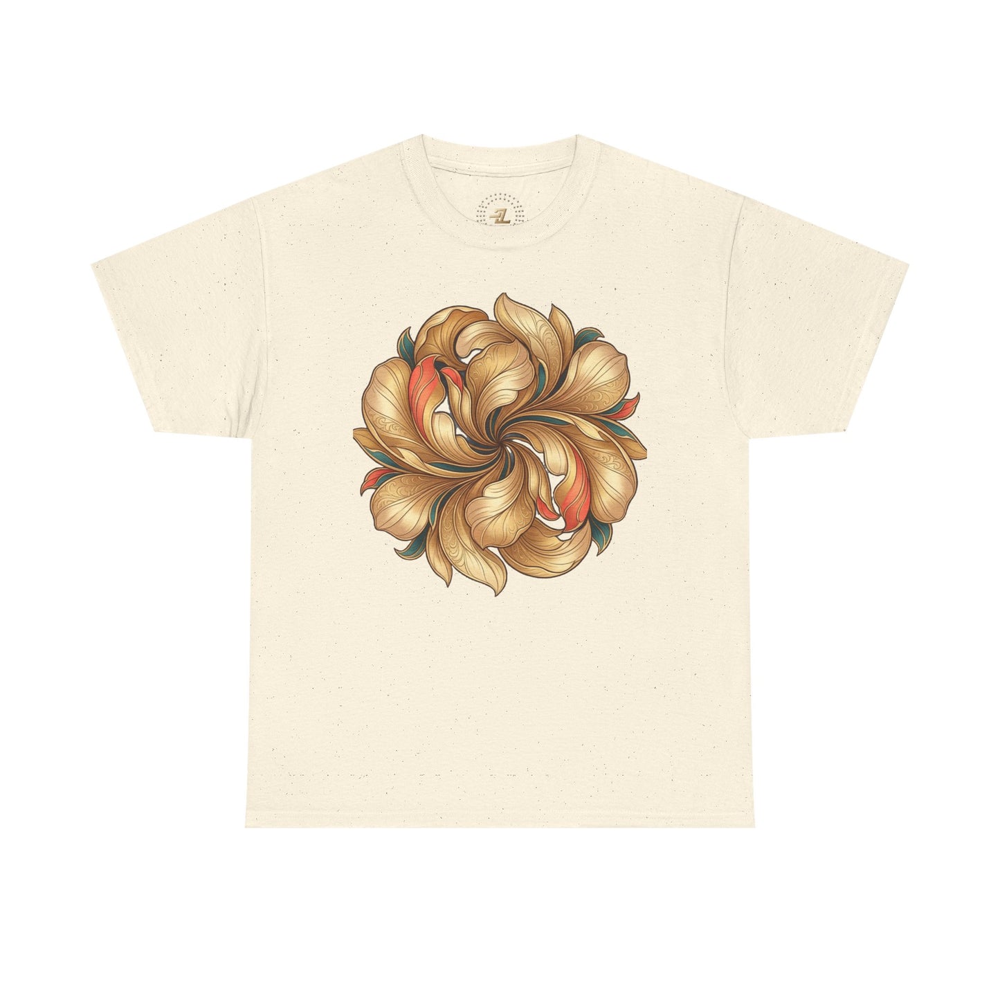 Floral Swirl Tee — Golden Petal Graphic T-Shirt