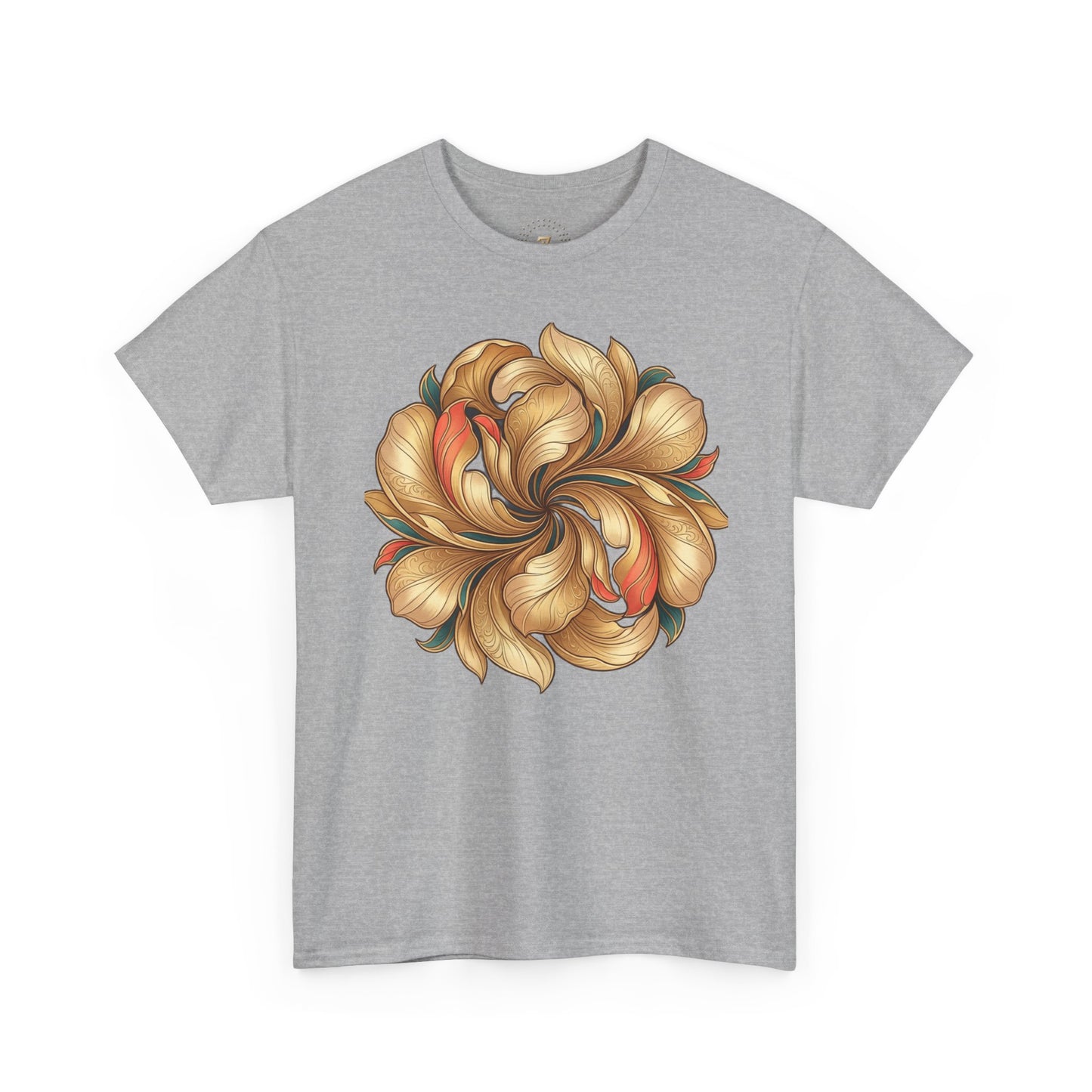 Floral Swirl Tee — Golden Petal Graphic T-Shirt
