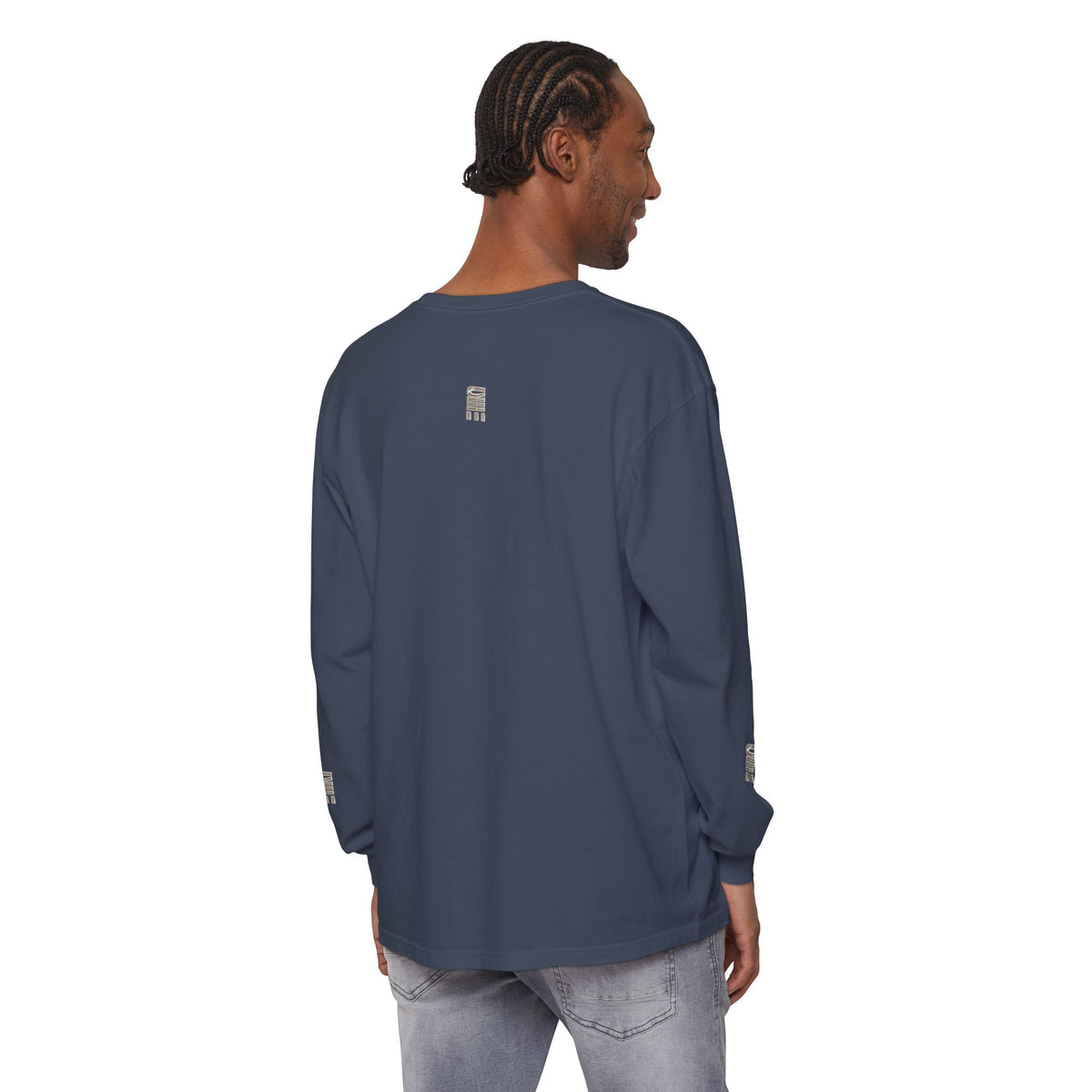 Garment-Dyed Long-Sleeve T-Shirt — Multi-Color Minimal Graphic