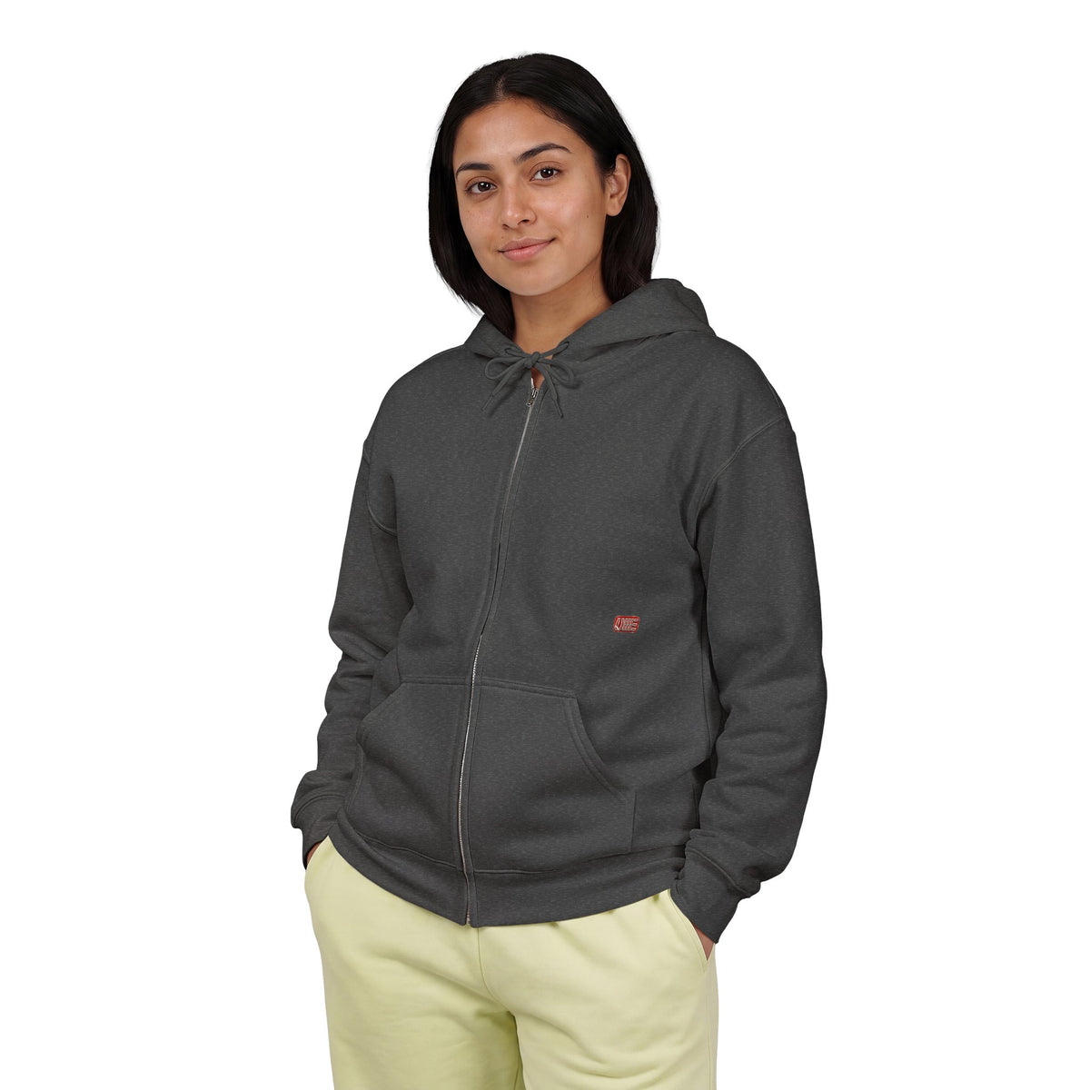 Minimalist Full-Zip Hoodie — White, Black & More Base Colors