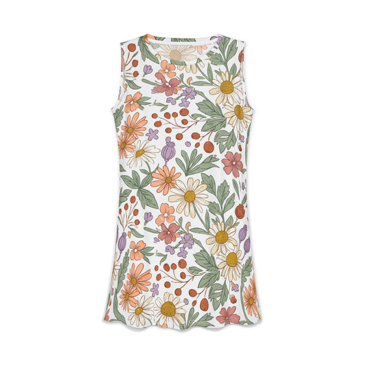 Floral Meadow AOP Casual Dress — Sleeveless Summer Sundress