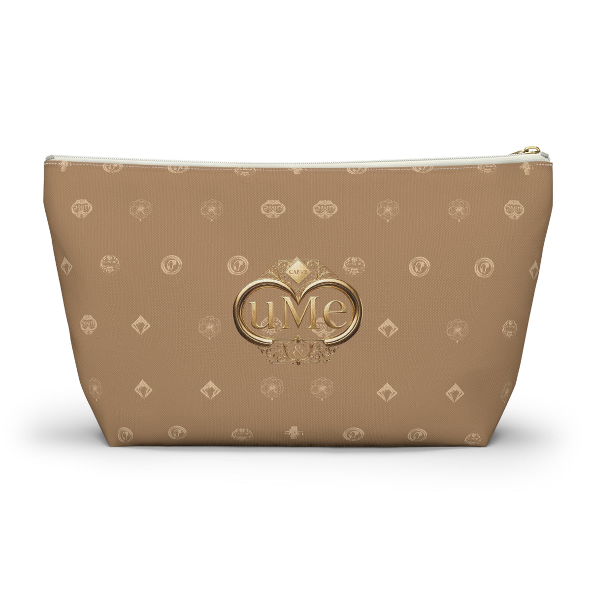 Beige Monogram Accessory Pouch — Luxury T-Bottom Makeup Bag