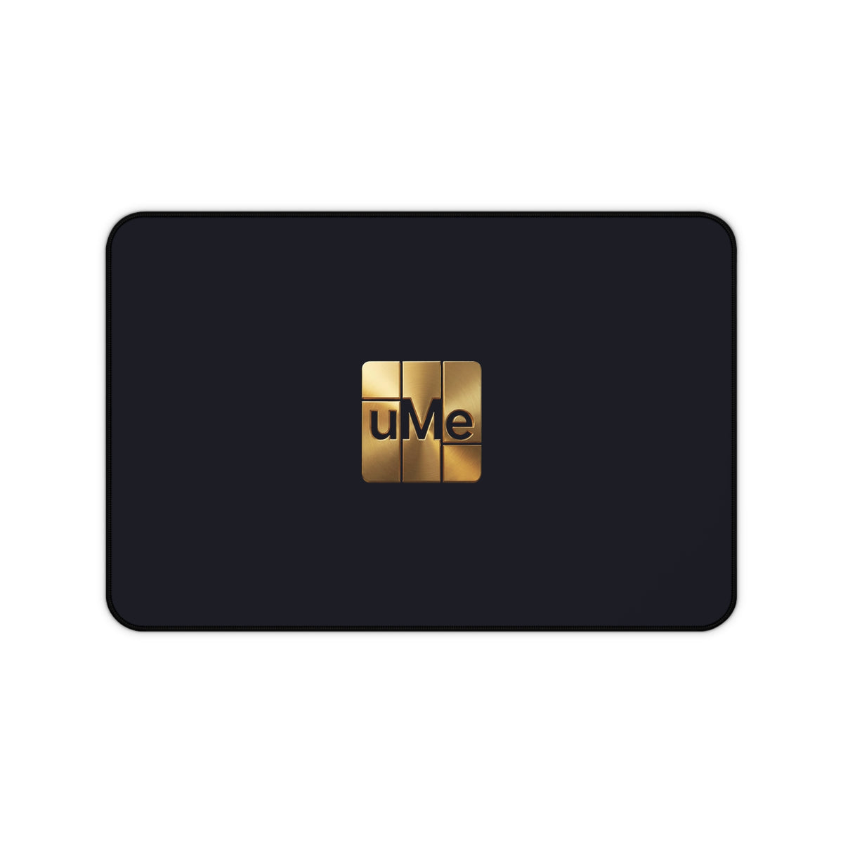 Black Desk Mat with Gold 'uMe' Logo — Luxury Office Mouse Pad
