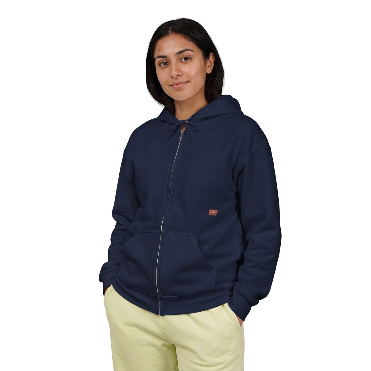 Minimalist Full-Zip Hoodie — White, Black & More Base Colors